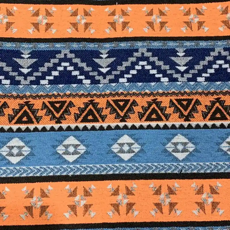 Tissu chenille tissé style ethnique au mètre