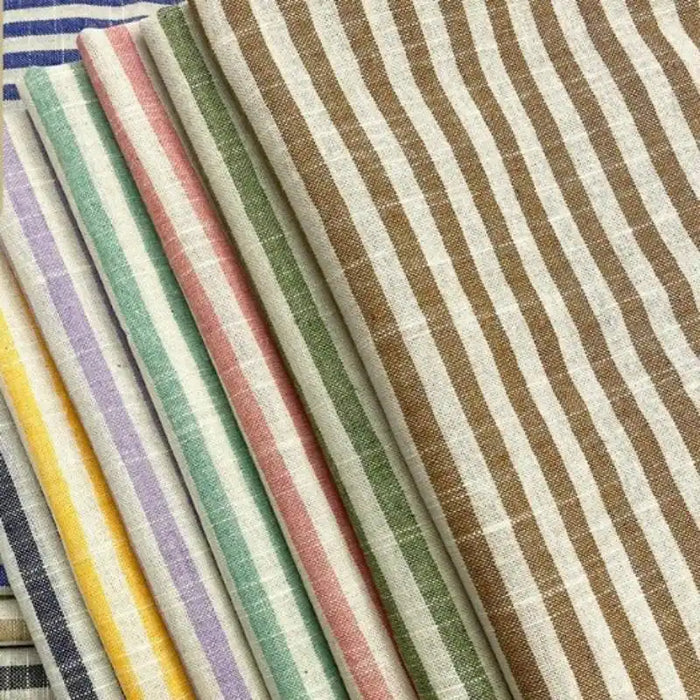 Tissu chambray coton à fines rayures au mètre