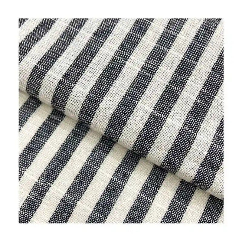 Tissu chambray coton à fines rayures au mètre