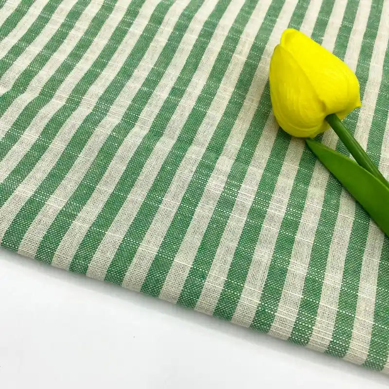 Tissu chambray coton à fines rayures au mètre