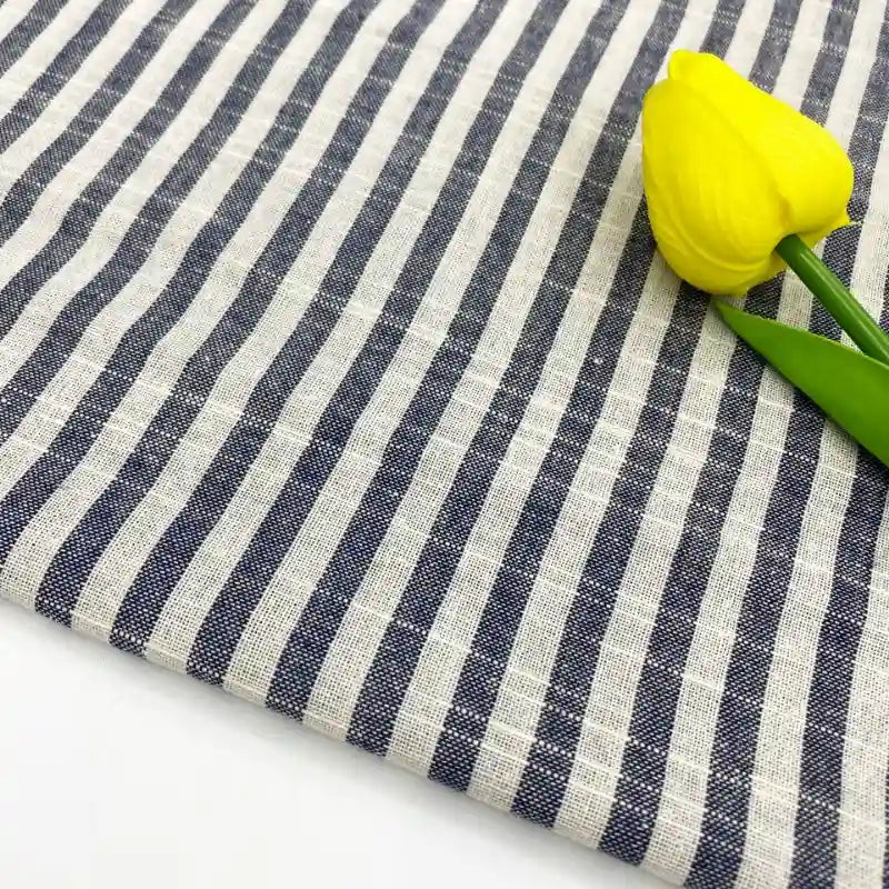 Tissu chambray coton à fines rayures au mètre