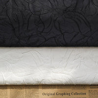 Tissu brocart jacquard embossé floral au mètre | Polyester 3D uni à motif de fleurs