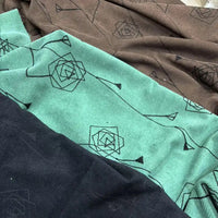 Velours côtelé brodé à motifs floraux géométriques au mètre