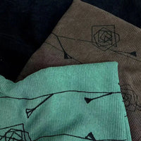 Velours côtelé brodé à motifs floraux géométriques au mètre