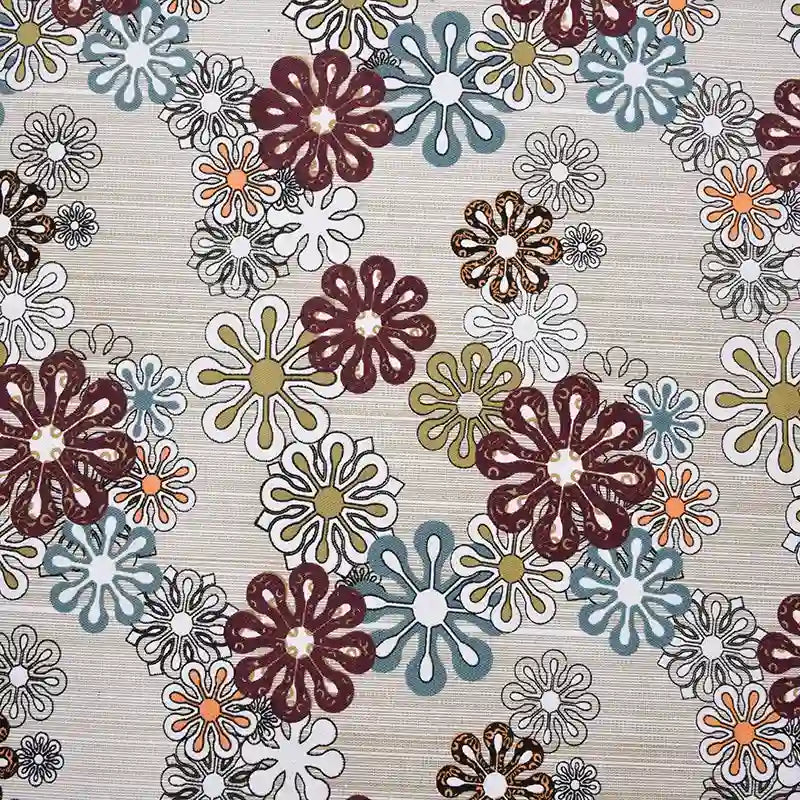 Tissu canvas à motif floral au mètre