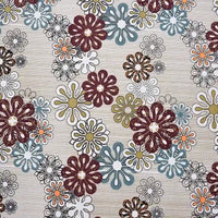 Tissu canvas à motif floral au mètre