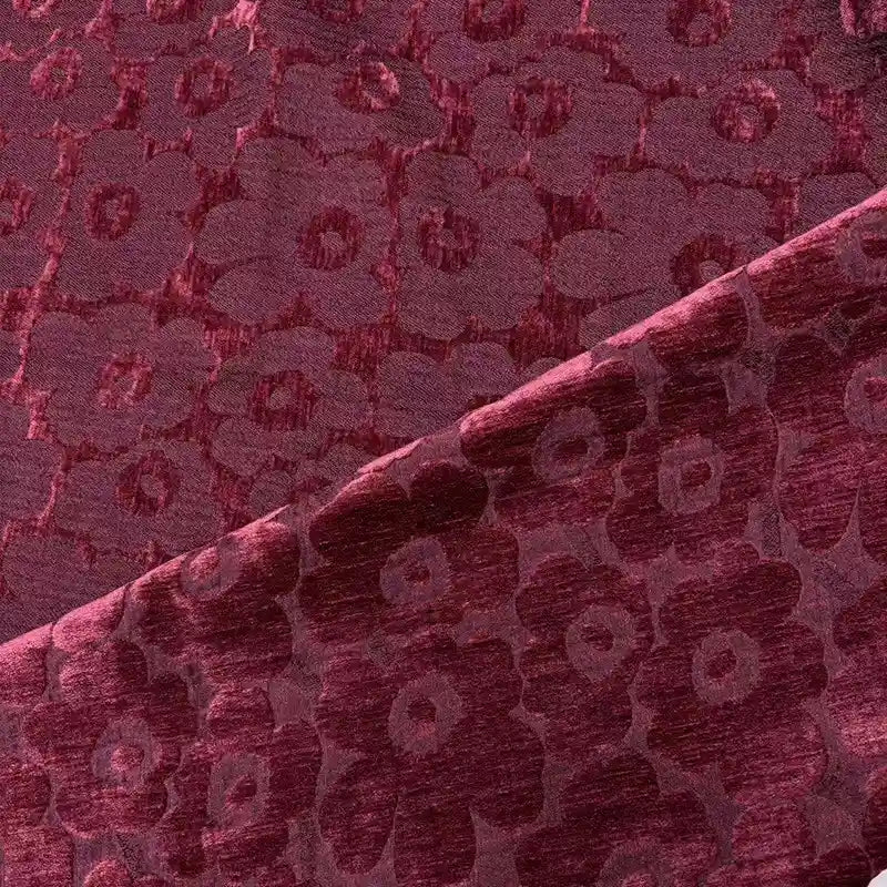 Tissu chenillé à motif floral au mètre