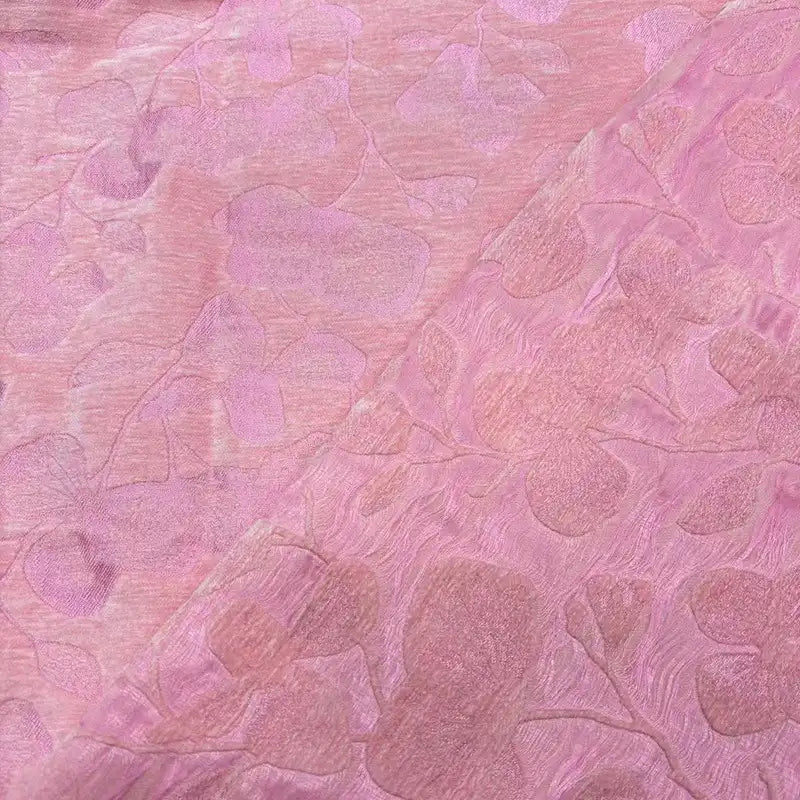Tissu chenillé à motif floral au mètre