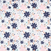 Imprimé floral et animalier sans couture de Longan Craft France : tissu en microfibre effet peau de pêche, polyester multicolore, idéal pour les robes - disponible au mètre. Parfait pour donner du style à vos projets.