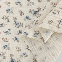 Tissu double gaze de coton à fleurs au mètre