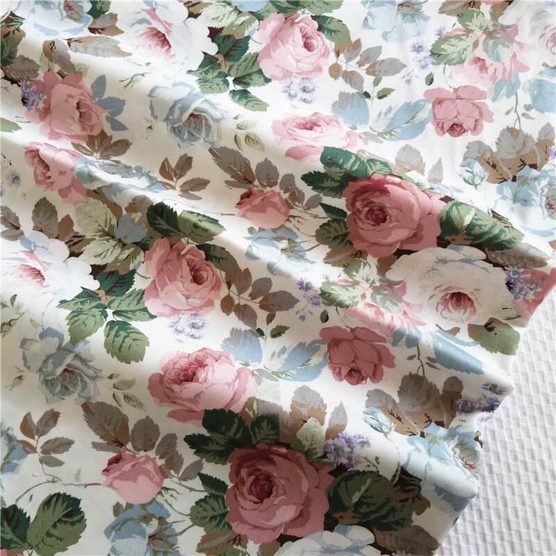 Tissu en coton à motifs floraux pour patchwork au mètre
