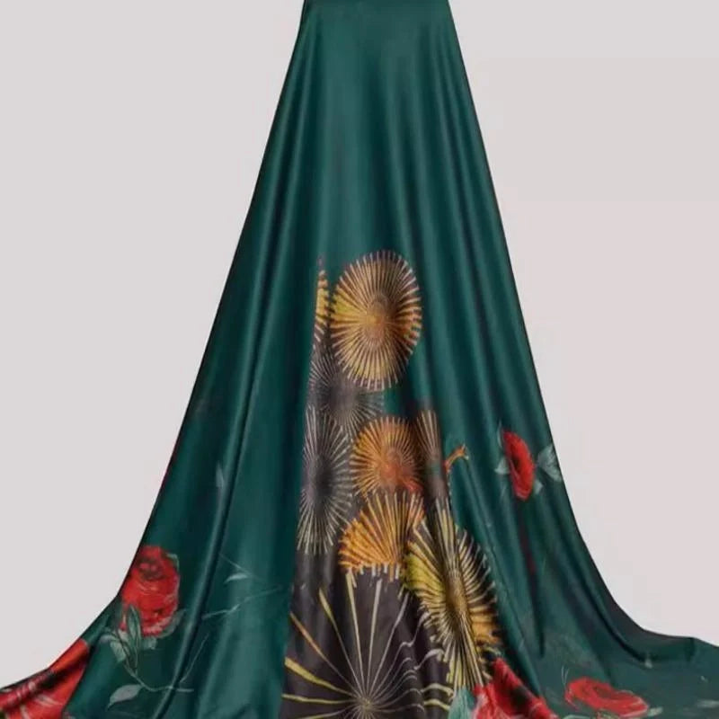 Ponte roma à motif floral au mètre