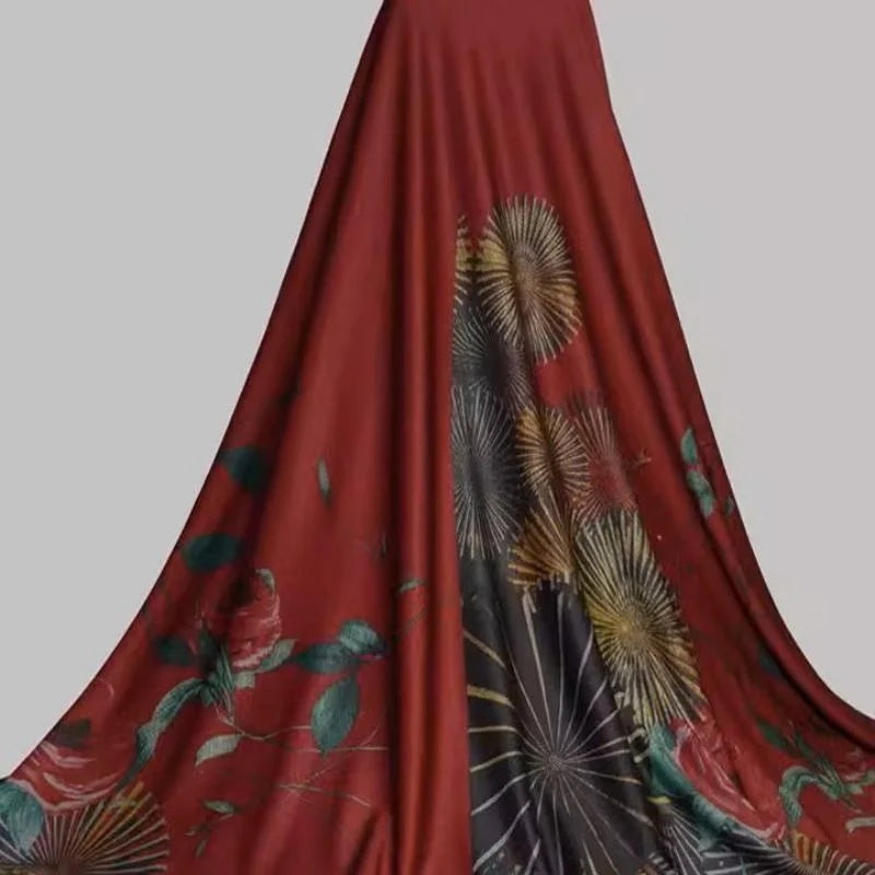 Ponte roma à motif floral au mètre