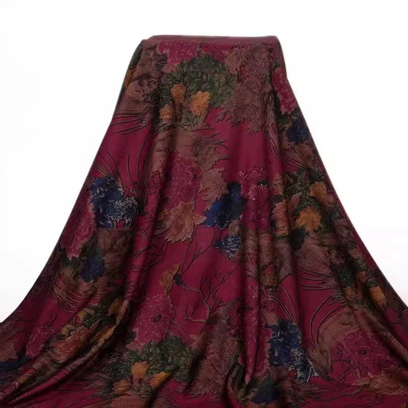 Ponte roma à motif floral au mètre