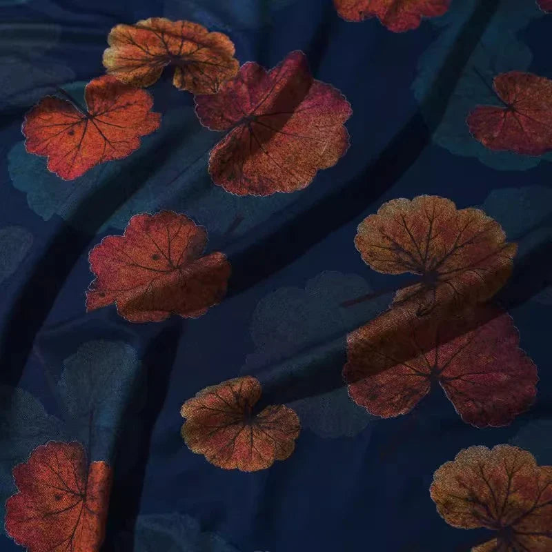 Ponte roma à motif floral au mètre