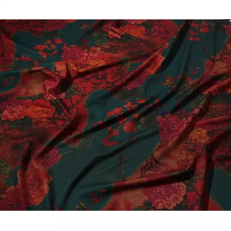 Ponte roma à motif floral au mètre