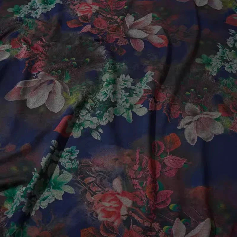 Ponte roma à motif floral au mètre