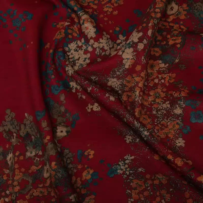 Ponte roma à motif floral au mètre