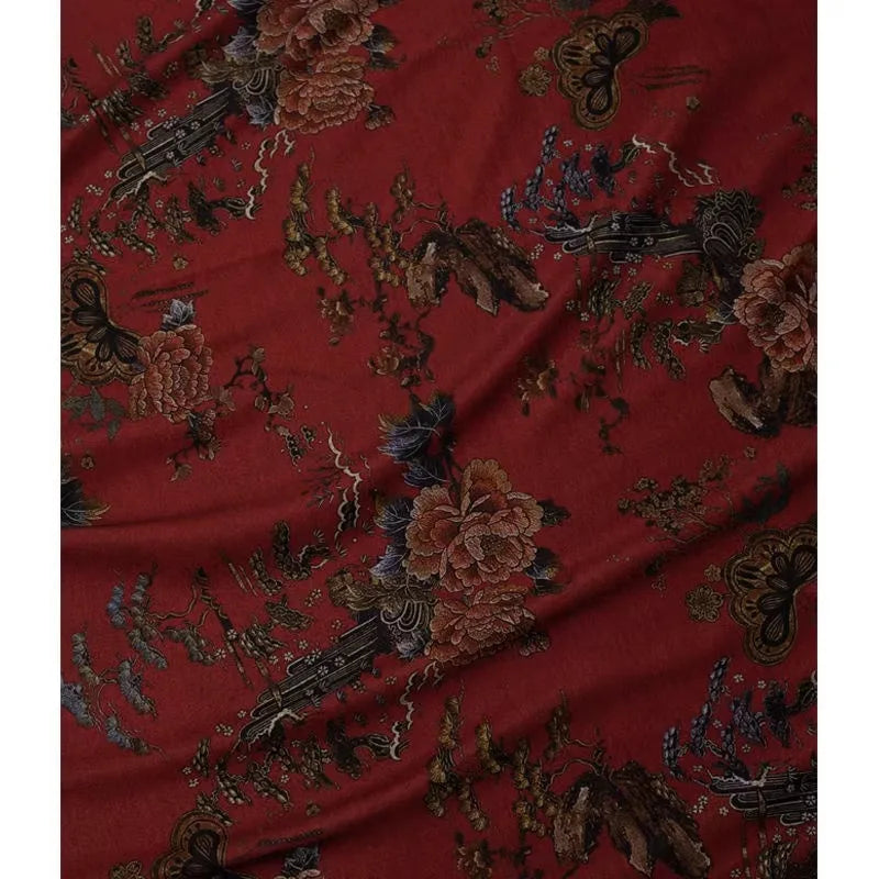 Ponte roma à motif floral au mètre