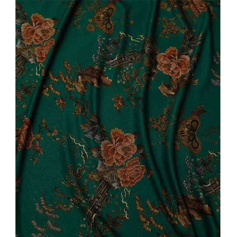 Ponte roma à motif floral au mètre