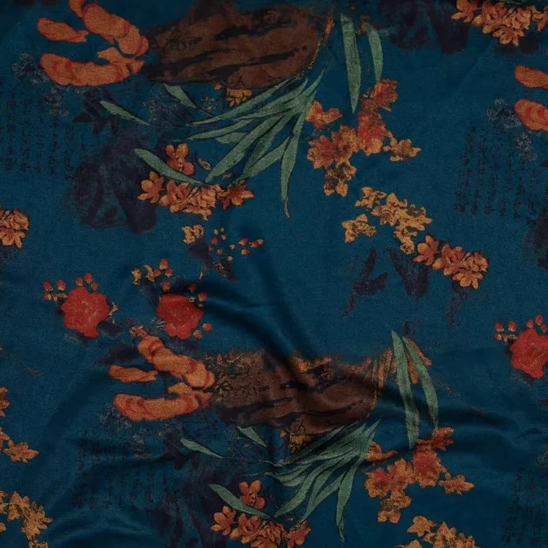 Ponte roma à motif floral au mètre