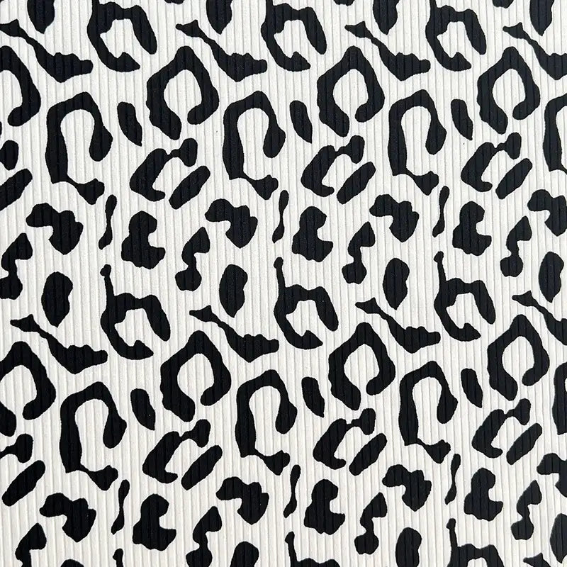 Maille côtelée imprimée au mètre | Jersey côtelé extensible