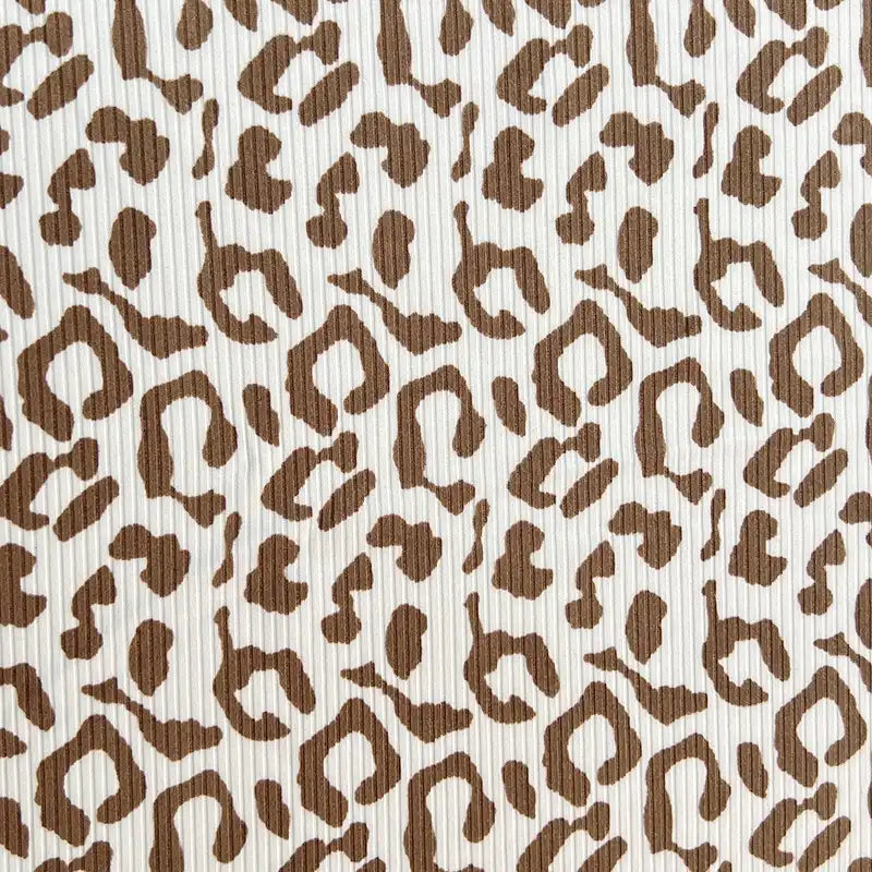 Maille côtelée imprimée au mètre | Jersey côtelé extensible