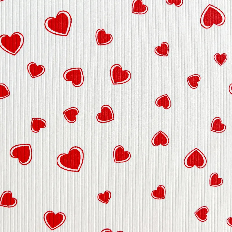 Maille côtelée imprimée au mètre | Jersey côtelé extensible