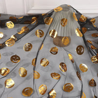 Tissus en tulle imprimé Halloween à feuille d’or au mètre