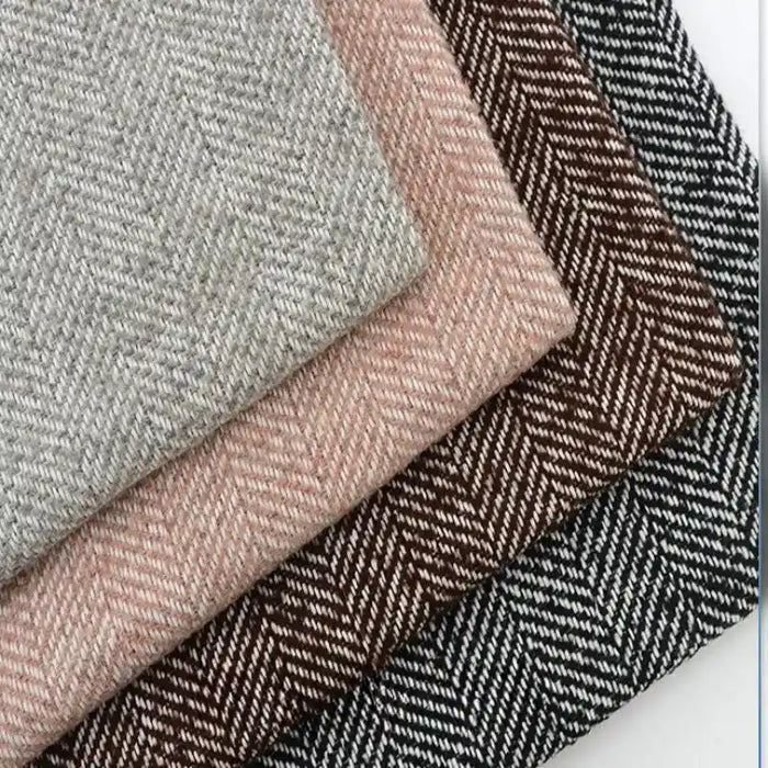 Tweed uni à chevrons au mètre