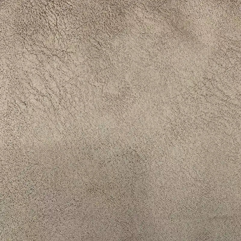 Gros plan sur le Tissu suédine imprimé au mètre de Longon Craft France : un velours suédine beige motif litchi, avec des ombres texturées et légèrement rugueuses - parfait pour les manteaux, les canapés et les projets de bricolage.