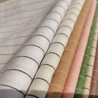 Tissu lin léger à rayures au mètre