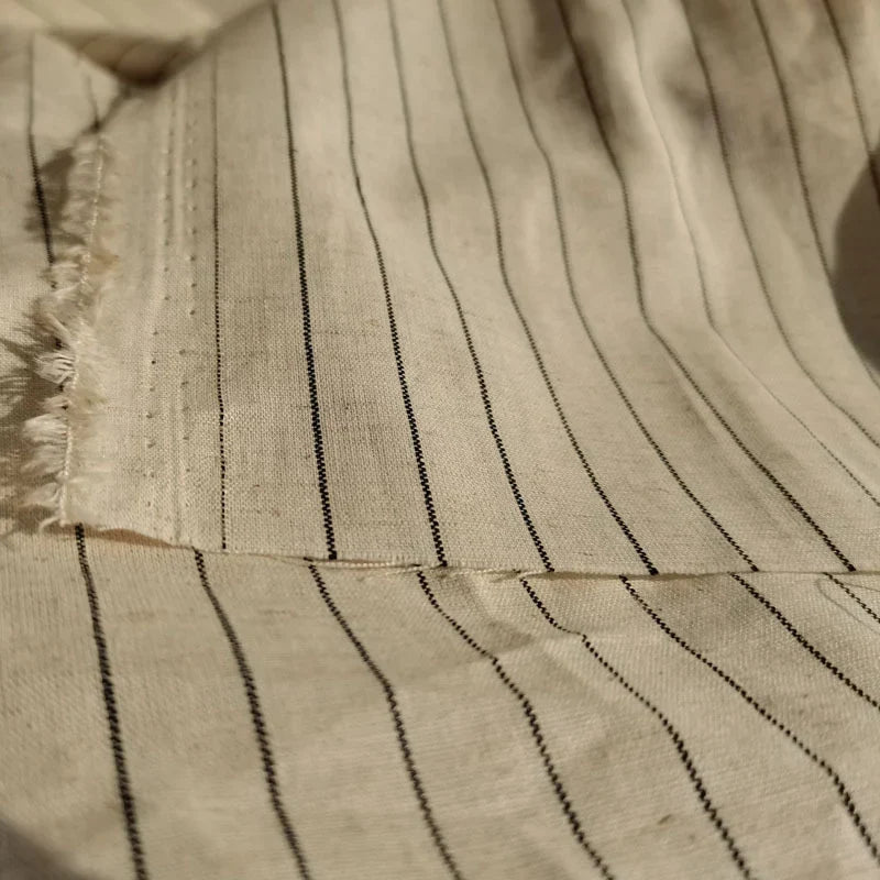 Tissu lin léger à rayures au mètre