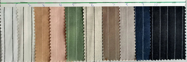 Tissu lin léger à rayures au mètre