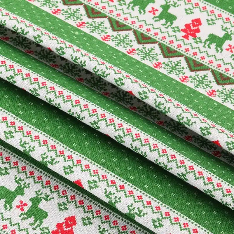 Tissu pour Noël en coton et lin au mètre
