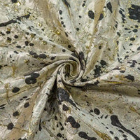 Tissu brocart métallisé noir et or au mètre