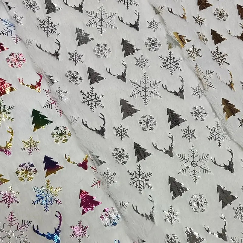 Tissu en velours PV motif sapin de Noël au mètre