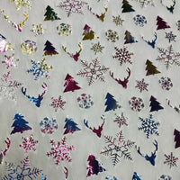 Tissu en velours PV motif sapin de Noël au mètre