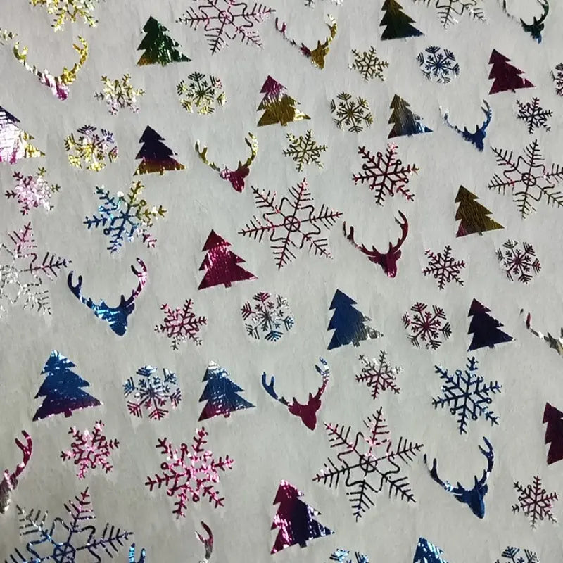 Tissu en velours PV motif sapin de Noël au mètre