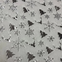 Tissu en velours PV motif sapin de Noël au mètre