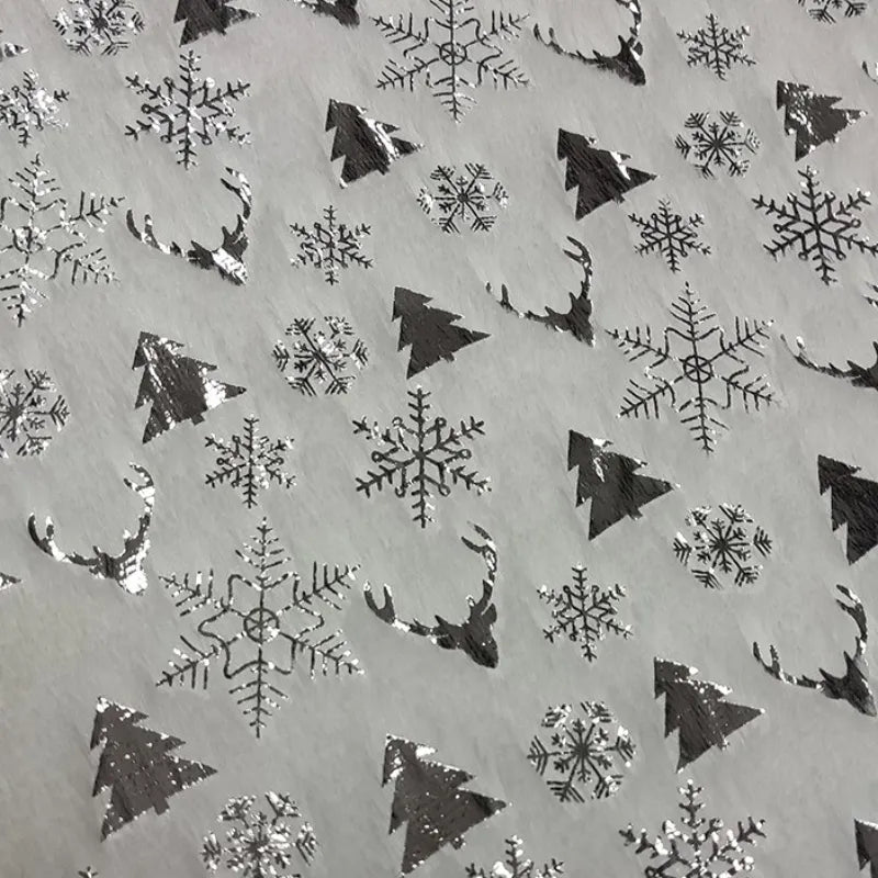 Tissu en velours PV motif sapin de Noël au mètre