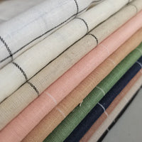 Tissu coton-lin à carreaux au mètre