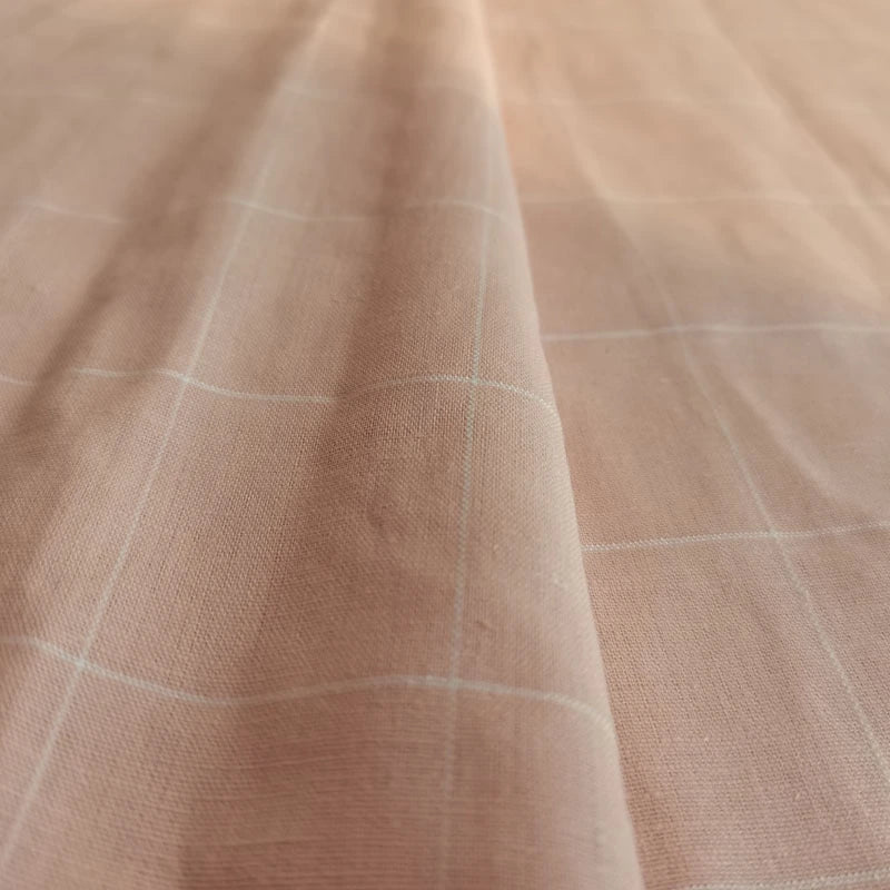 Tissu coton-lin à carreaux au mètre
