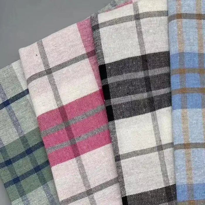Tissu chambray à carreaux colorés au mètre