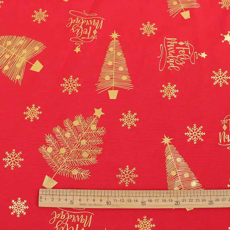 Tissu de Noël uni tissé au mètre