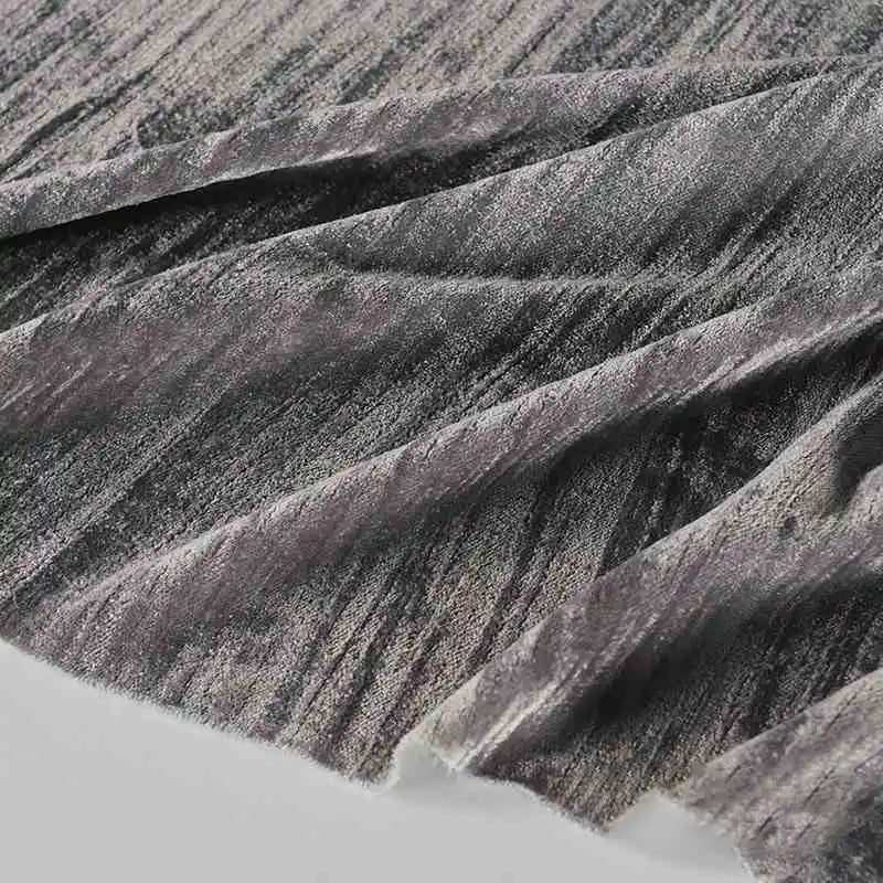 Tissu en velours froissé plissé au mètre