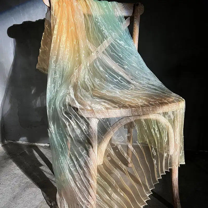 Tissu organza plissé dégradé au mètre | Organza à finition brillante