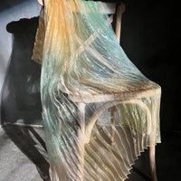 Tissu organza plissé dégradé au mètre | Organza à finition brillante
