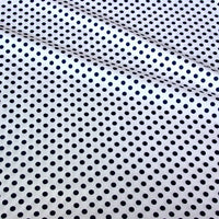 Tissu patchwork en coton imprimé pois multicolores de Longan Craft France, présenté avec des plis doux en diagonale. Ce tissu sergé au motif régulier est confortable, léger et idéal pour le quilting ou la confection de vêtements.