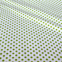 Tissu patchwork en coton imprimé pois multicolores au mètre de Longan Craft France, idéal pour quilting ou vêtements. Le tissu sergé montre des plis et ombres subtils, ajoutant texture et dimension à vos projets créatifs.